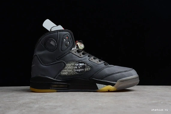 Air Black Muslin-Fire CT8480-001 O-W Jordan Retro 5 Red  CT8480-001 0907